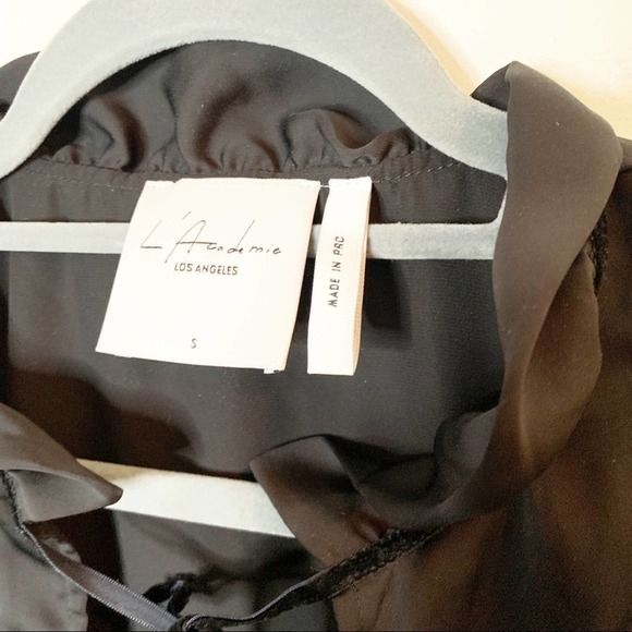 L’Academie Black Ruffle Neck Knit BottomTop SZ S - Picture 5 of 6